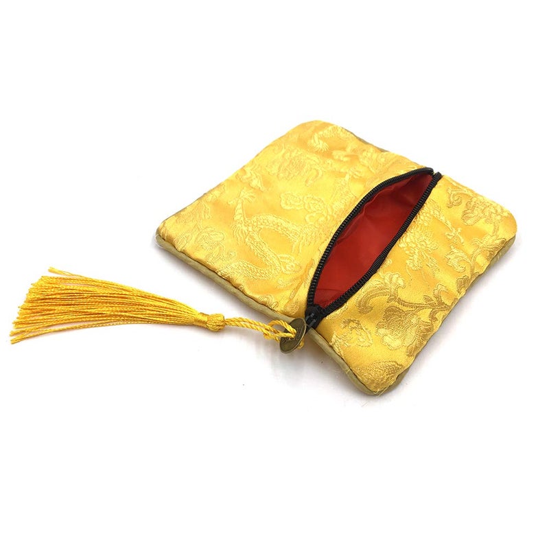 Vafon Aligle 24pc Chinese Silk Brocade Coin Purse Embroider Jewelry Bag Zipper Wallet Pouch - Image 2
